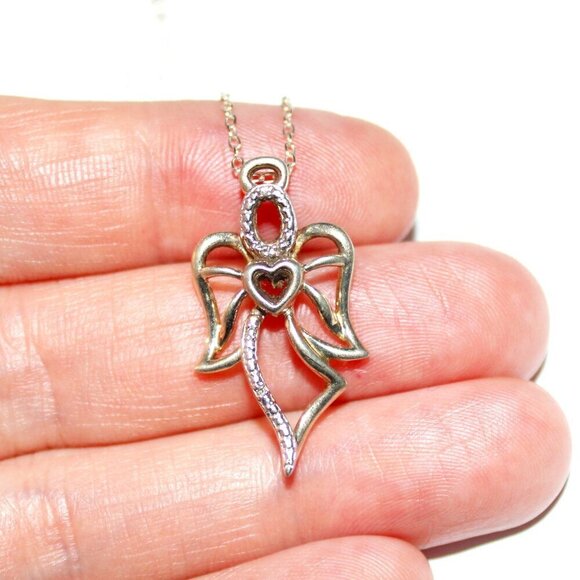Sterling silver Gold Tone Angel Necklace - Picture 7 of 7